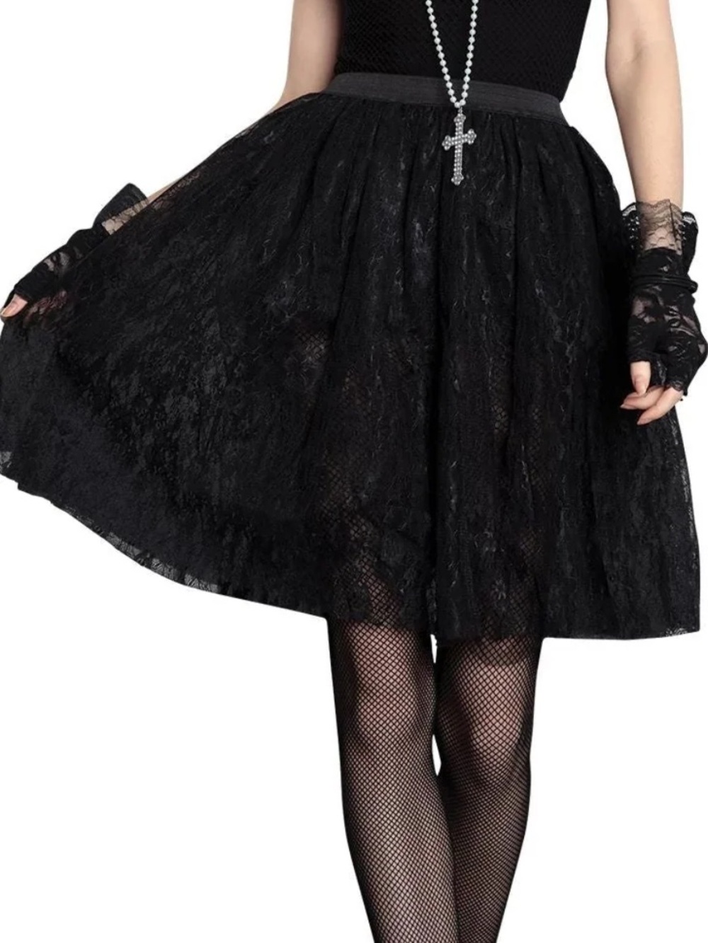 Lace Skirt - Black Women’s Skirt 80s Halloween costume NEW fits up to size 12